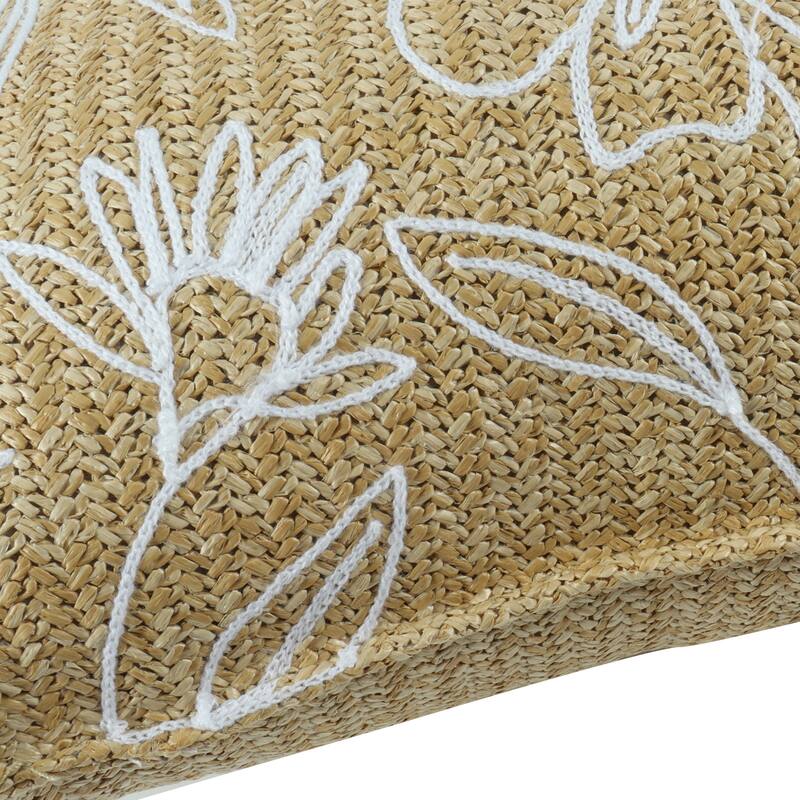 Outdoor/Indoor Throw Pillows, Decorative Throw Pillows With Inserts,Simulated Straw Weaving Square Pillows