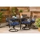 preview thumbnail 14 of 15, Hanover Montclair 7-Piece Dining Set in Navy Blue with 6 Swivel Rockers