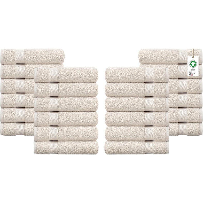 Delara Organic Cotton Feather Touch Quick Dry 650 GSM Hand Towel, 20"X30"