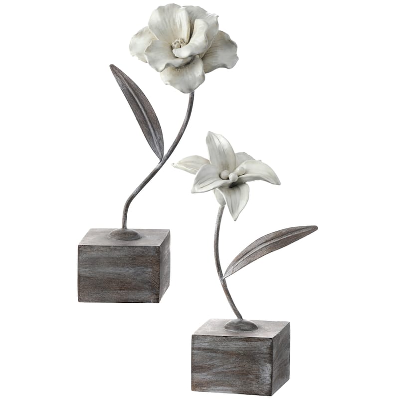 Lily on Base 8-10.5"T Set of 2