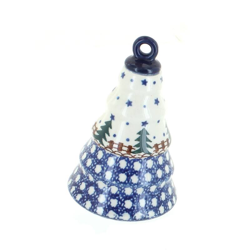 Blue Rose Polish Pottery 189 Ceramika Artystyczna Christmas Tree Ornament