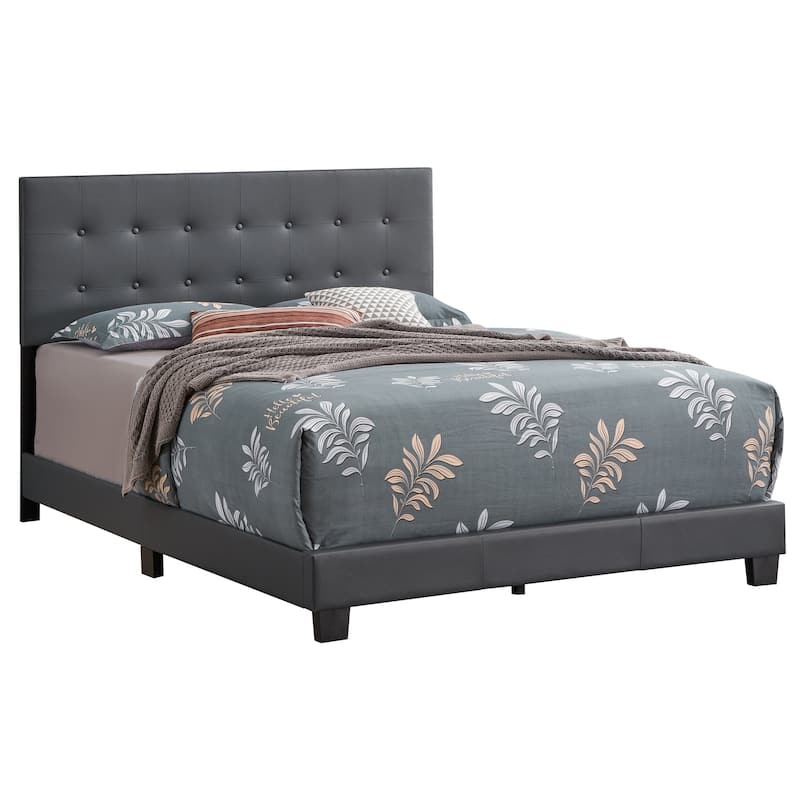 Coastal Charm Grey Bed Frame - Tufted Headboard & Footboard - Modern Bedroom Bed