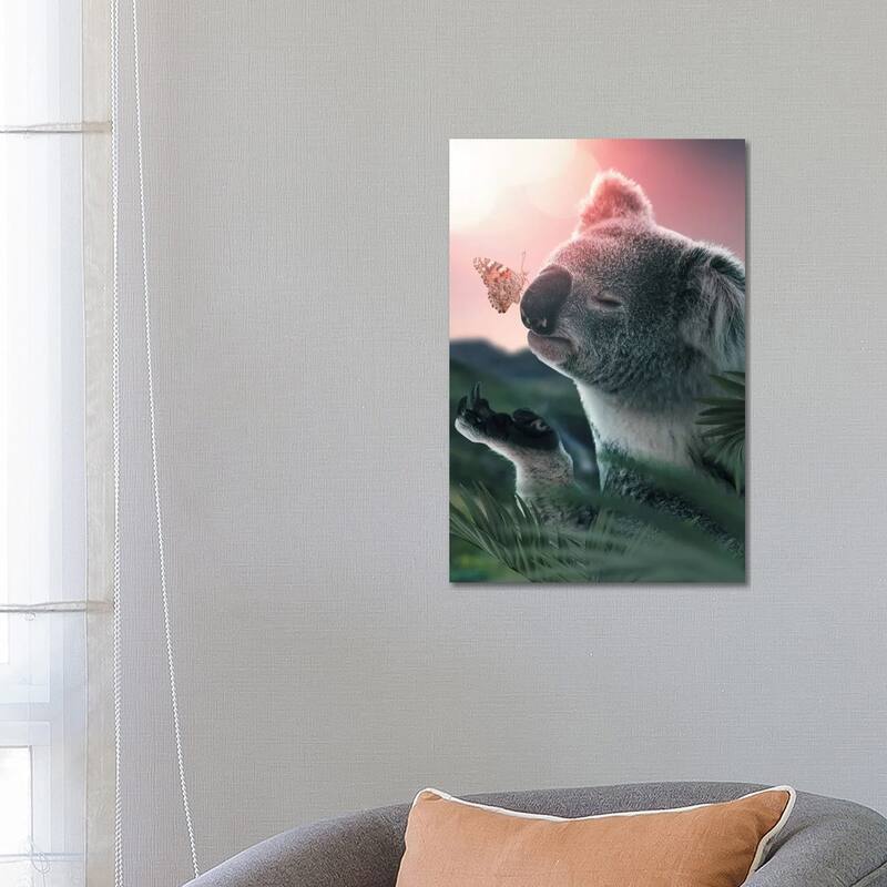 iCanvas "Koala Butterfly" by Zenja Gammer Canvas Print - 26x18x1.5