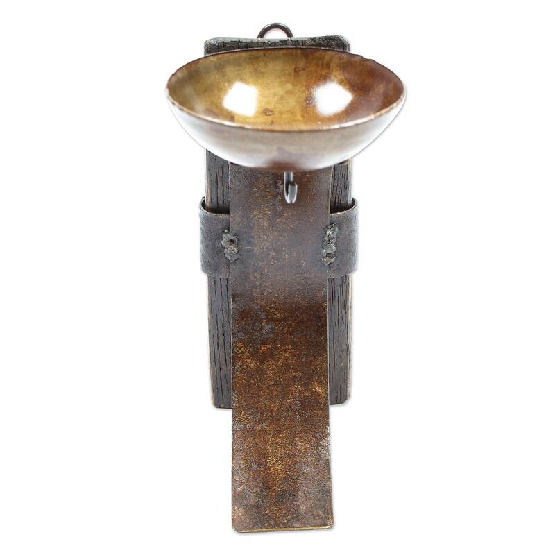 Novica Handmade Rustic Little Light Iron And Wood Wall Sconce