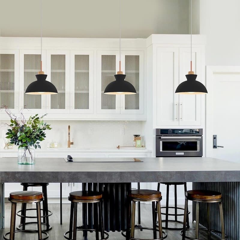 1-Light 11 in. Modern Bowl Dome Pendant Kitchen Island Lighting
