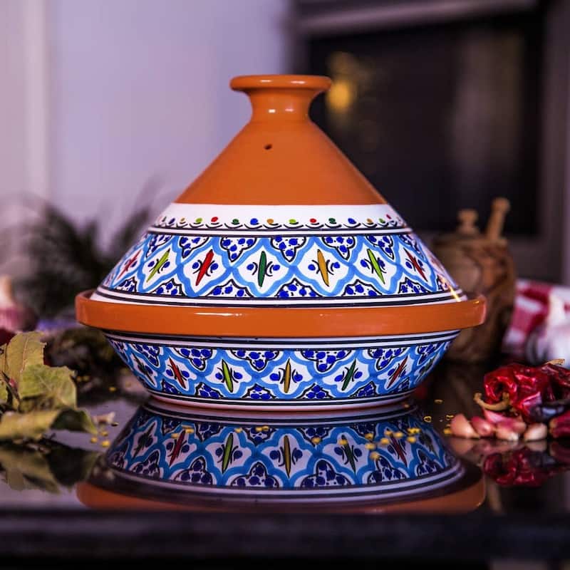 Kamsah Bohemian Supreme Medium Tagine - Handcrafted Ceramic Pot
