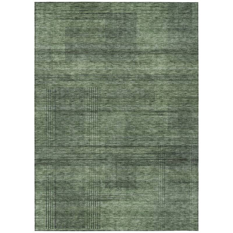 HomeRoots Striped Transitional Rectangle Outdoor Rug
