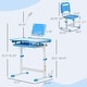 preview thumbnail 3 of 15, Qaba Kids Desk and Chair Set with Tilt Desktop, Storage Drawer, Pink