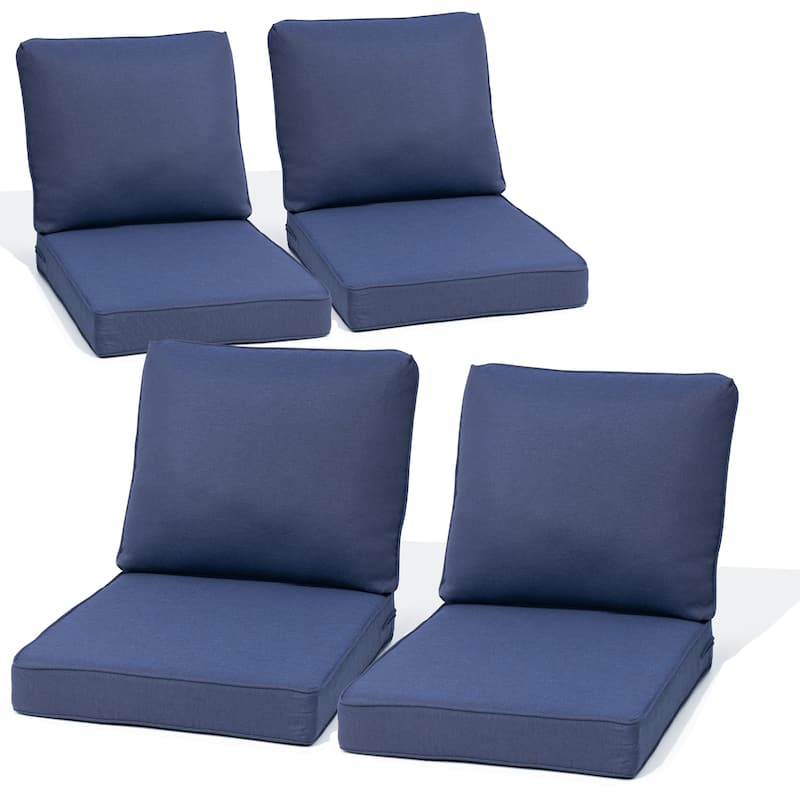 27.6'' x 24.4'' x 4.5'' Outdoor Indoor Patio Seat Cushions Set (Seat & Back) - 4PC - MIDNIGHT