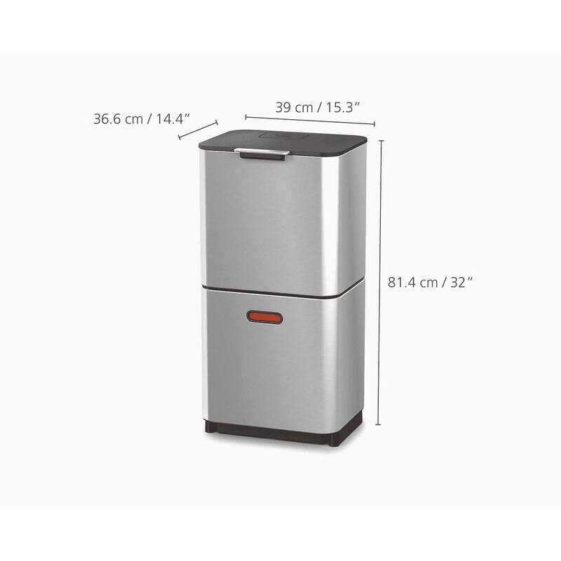 Joseph Joseph Totem Max 60L Dual Trash Can and Recycle Bin (15.85 US Gallons)
