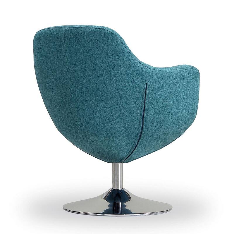 Manhattan Comfort Caisson Polished Chrome Faux Leather Swivel Accent Chair (Set of 2)