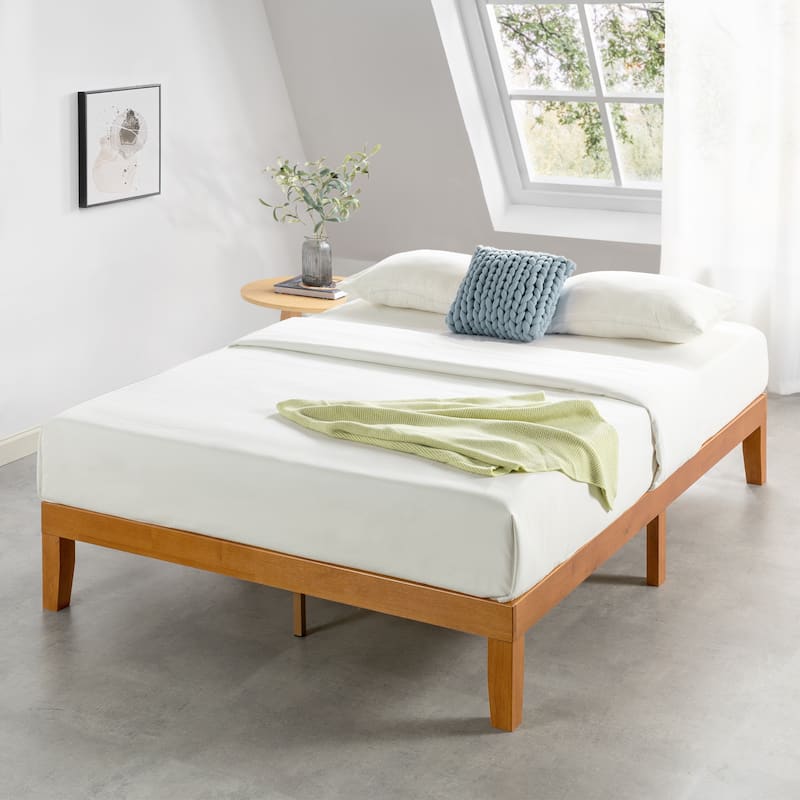 12" Classic Solid Wood Platform Bed Frame - Natural Pine - King