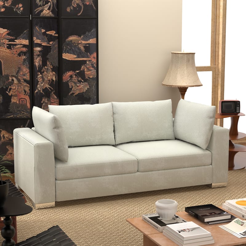 Wayna Living Room Sofa Corduroy Upholstered Lounge Sofa