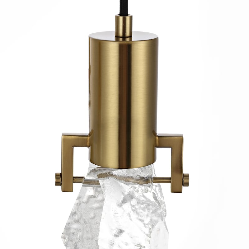 WINGBO 3-Light Modern Crystal Pendant Light Fixture Height Adjustable Hanging Light - N/A