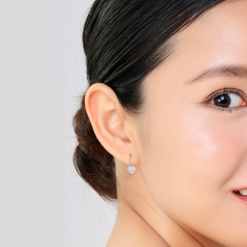 Miadora 2 2/5ct TGW Created White Sapphire LeverBack Earrings in Yellow Plated Sterling Silver