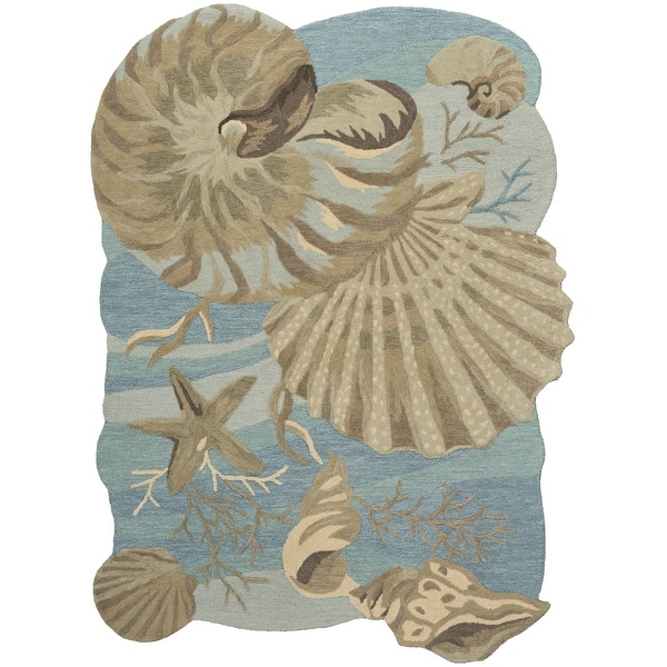 slide 2 of 8, Nourison Home Waterside Indoor only Blue Graphic Area Rug