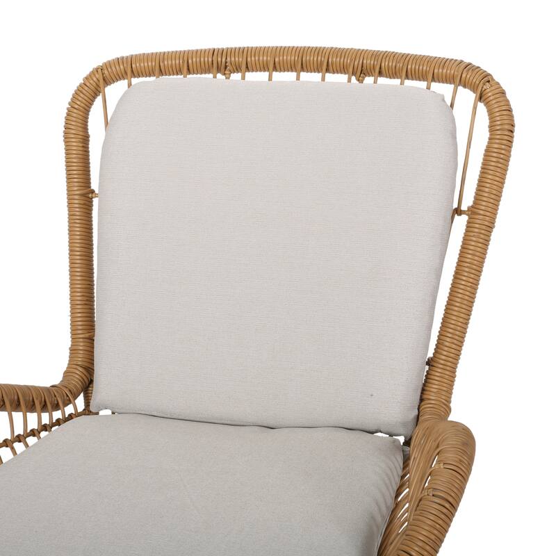 Wicker Club Chairs Set of 2, Patio Chair with Cushions, Metal Legs