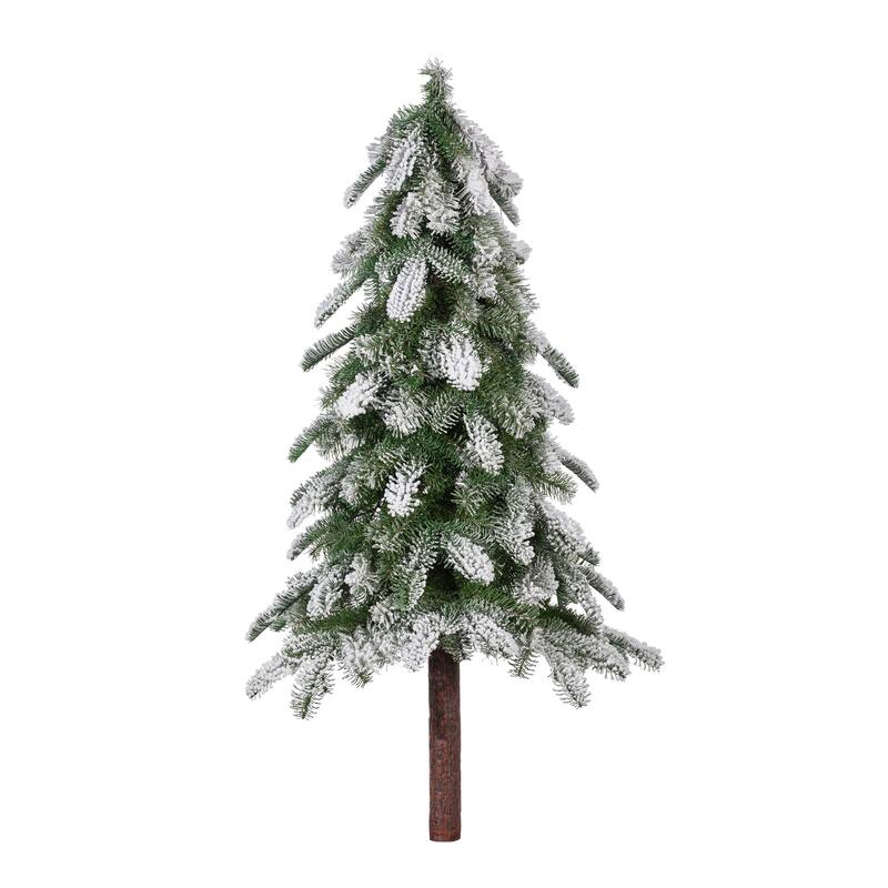4 Foot Flocked Snowy Downswept Alpine Tree