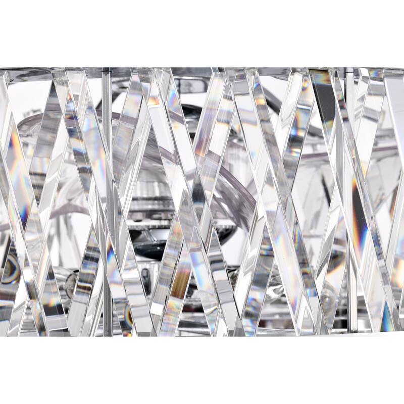 Quara 26 Inch modern Glam Modern Crystal Fandelier 6 Light with Remote