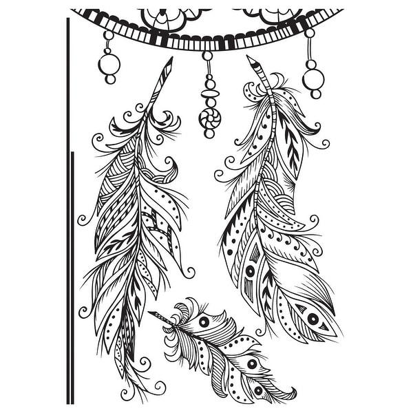 Brewster CR-57725 Home Decor Line 37" x 26-3/8" - Dreamcatcher - Vinyl Wall Decal - 6 Panels - Black