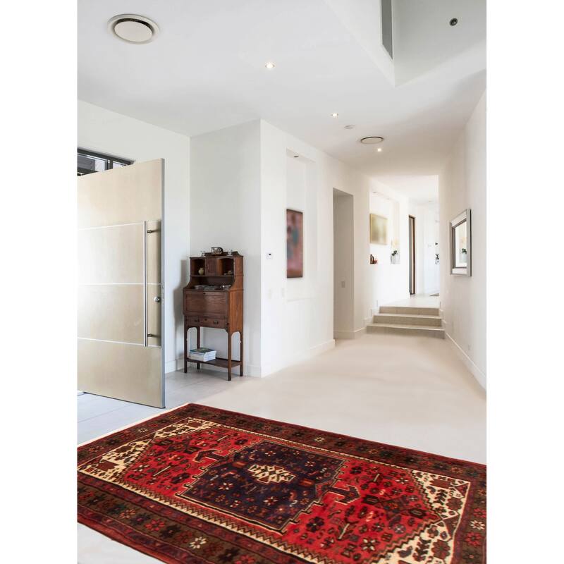 ECARPETGALLERY Hand-knotted Andelz Red Wool Rug - 3'3 x 4'9