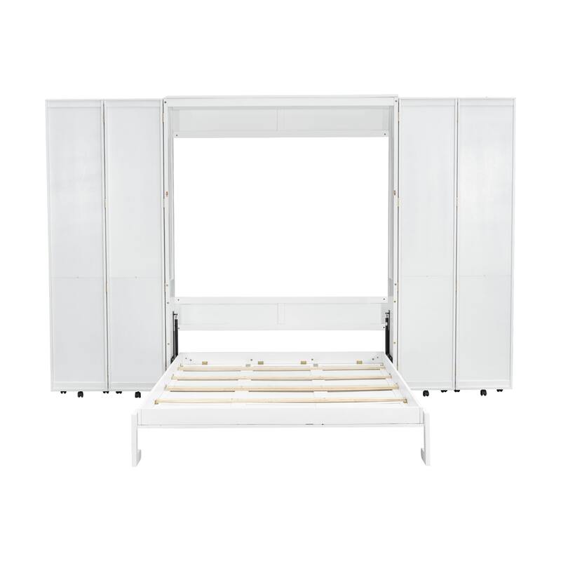Queen Murphy Bed Wall Bed with Storage Doors