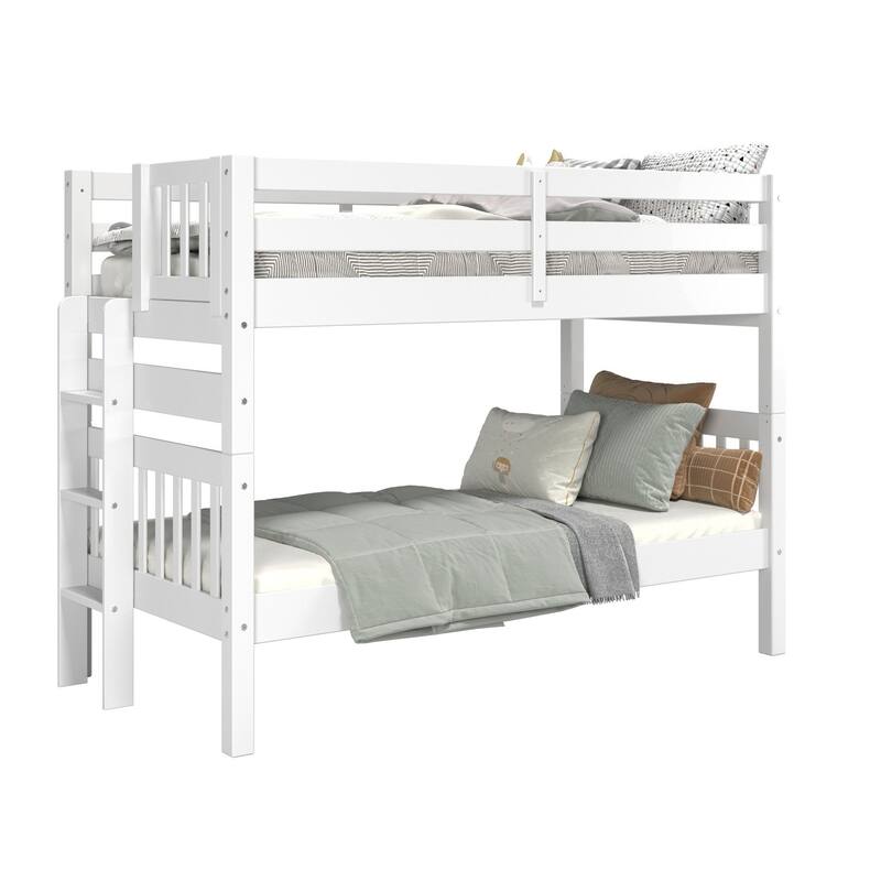 Taylor & Olive Trillium Twin over Twin Bunk Bed with End Ladder