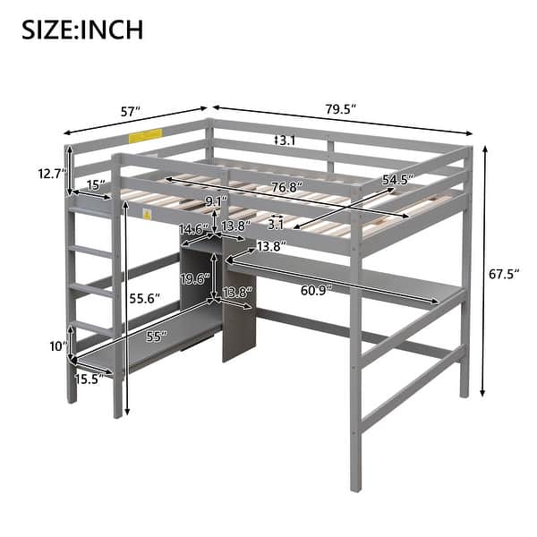 dimension image slide 0 of 2, Full and Twin Size L-Shaped Metal Bunk Bed with Slide and Short Ladder, 4 Beds in 1 for Family or Guests