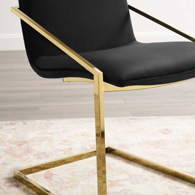 Silver Orchid Wlach Velvet Dining Armchair