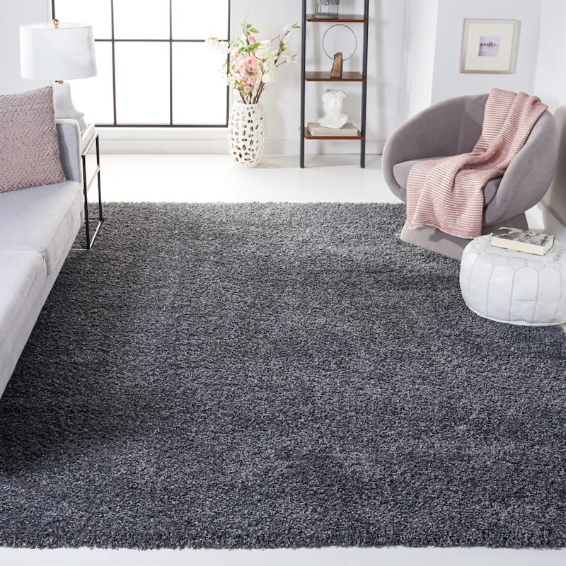 SAFAVIEH Santa Monica Shag Einara 2-inch Thick Area Rug - 9'6" x 13' - Dark Grey - Rectangle