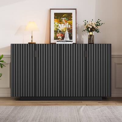 4 Wavy Doors Ample Storage Space Sideboard