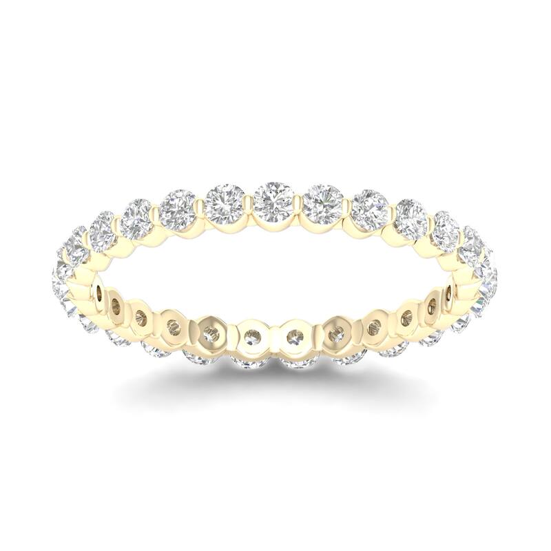 3/4ct TDW Diamond Eternity Wedding Band in 14K Gold for Women - 9 - Yellow