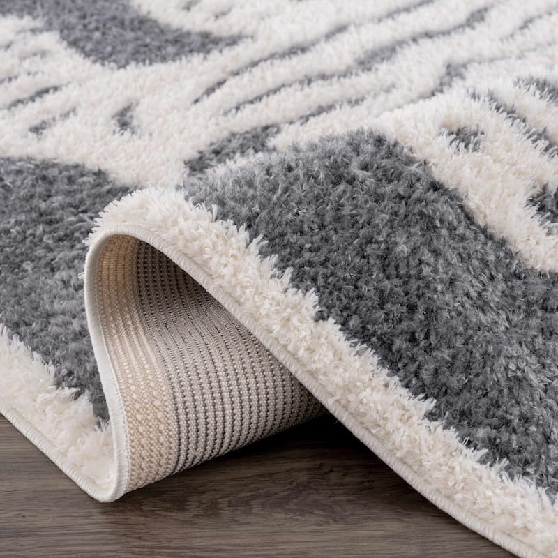 Tilos Tiger Pattern Shag Area Rug