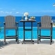 preview thumbnail 38 of 43, 3-Piece HDPE Outdoor Patio Bar Table and Chiar Set, 2 Bar Stools & A Bar Table
