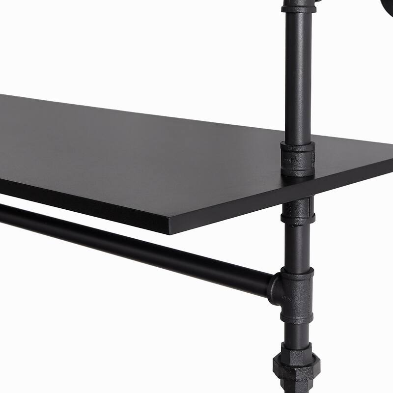 Heavy Duty Garment Rack Closet Wardrobe Rack with LED Lights & Shelves