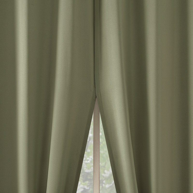 No. 918 Brandon 2-pack Magnetic Closure Room Darkening Grommet 2-Piece Curtain Panel Pair - 54" x 63" - Sage Green