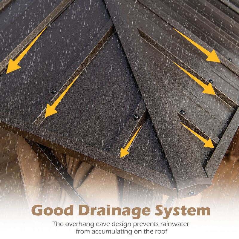 Costway 16 x 12 FT Hardtop Gazebo Aluminum Frame Permanent Pavilion - See Details