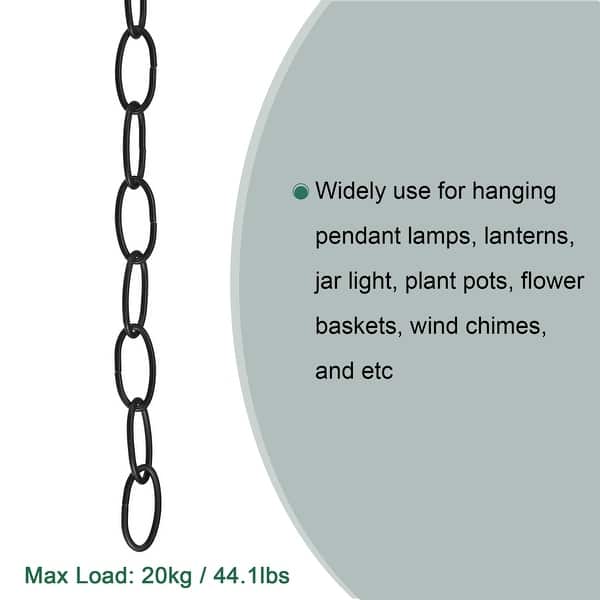 Pendant Light Fixture Chains 3.2mmx1m Chandelier Hanging Links Black