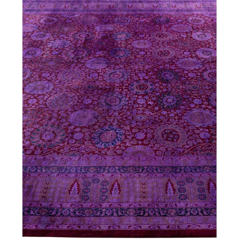 Overdyed One-of-a-Kind Hand-Knotted Area Rug - Purple - 8' 1" x 17' 4"