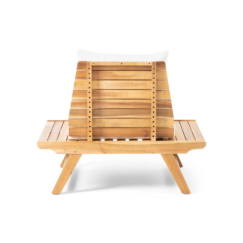 Sedona Outdoor 4 Seater Acacia Wood Chat Set with Side Table and Coffee Table by Christopher Knight Home