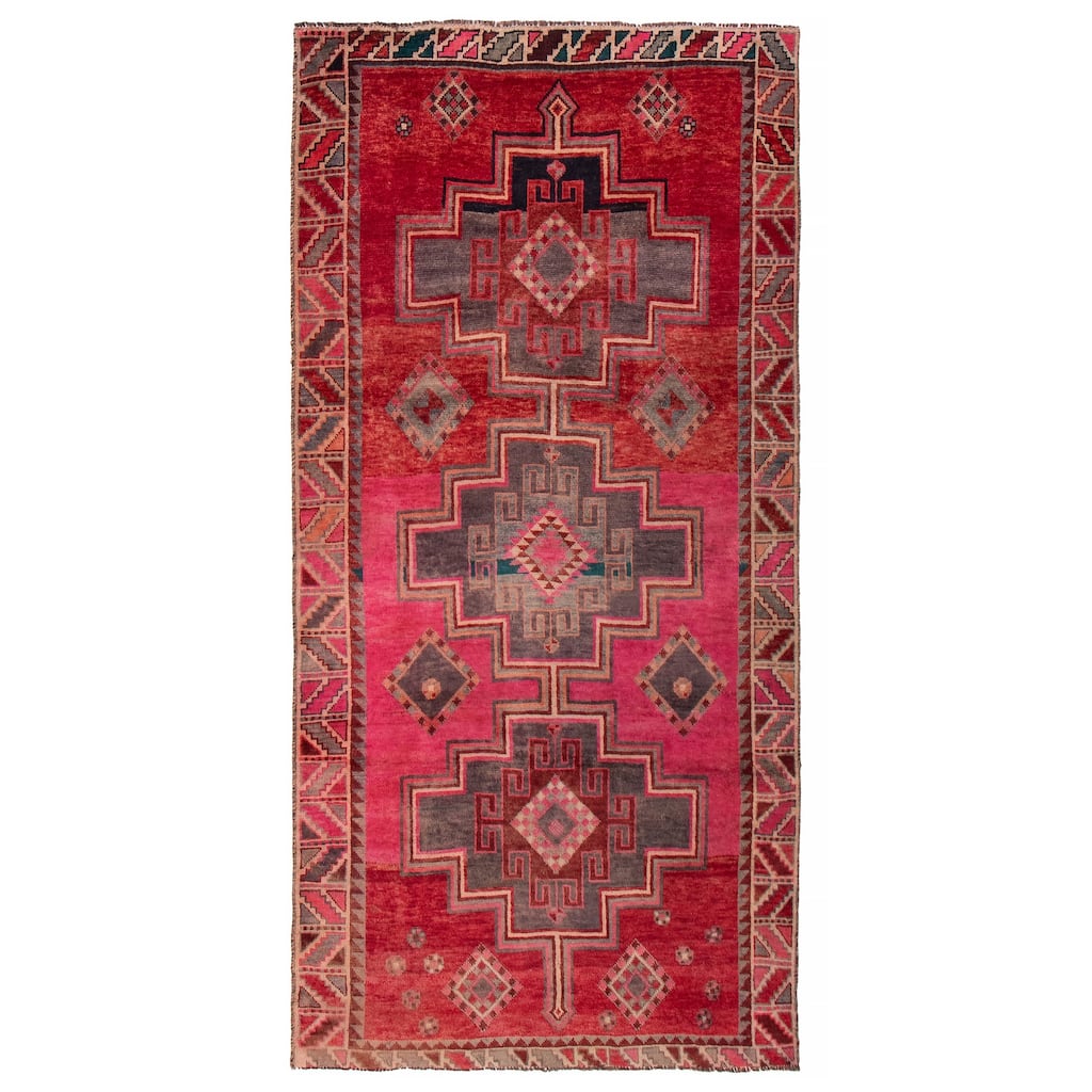 ECARPETGALLERY Hand-knotted Melis Vintage Red Wool Rug - 4'8 x 9'3