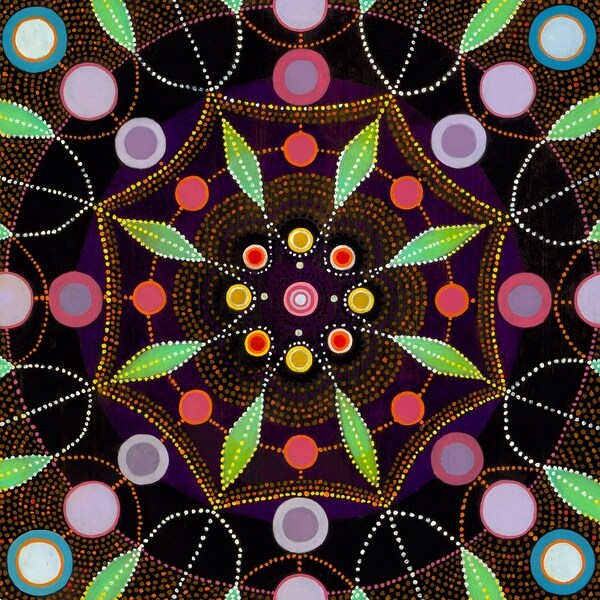 36" Multi-Color Intuition Intention Square Wall Art Decoration - Multi - N/A