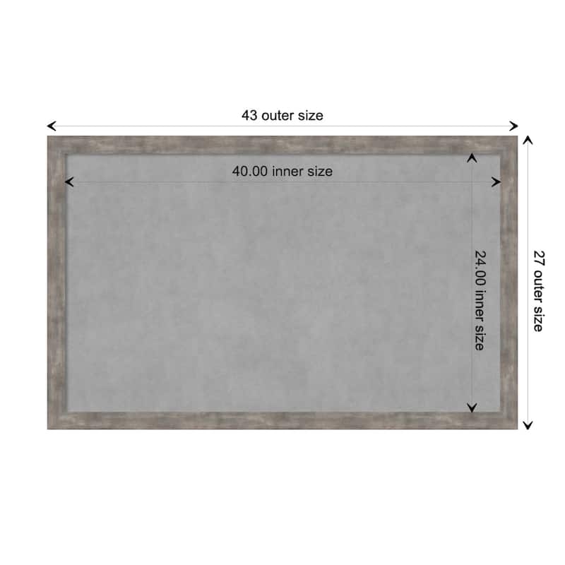 Amanti Art Marred Pewter Framed Magnetic Board - Board Size 40x24