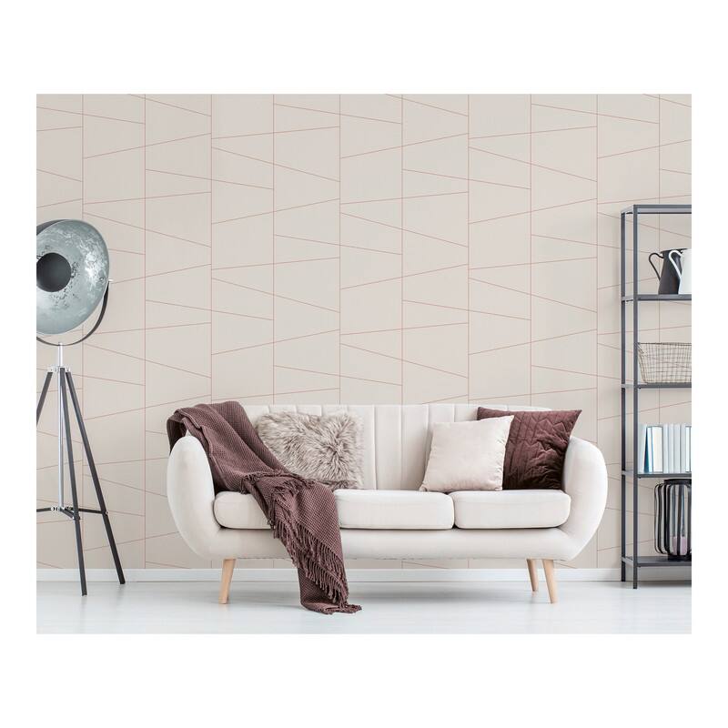 Brewster Fairmont Eggshell Deco Fracture Wallpaper - 20.5 x 396 x 0.025