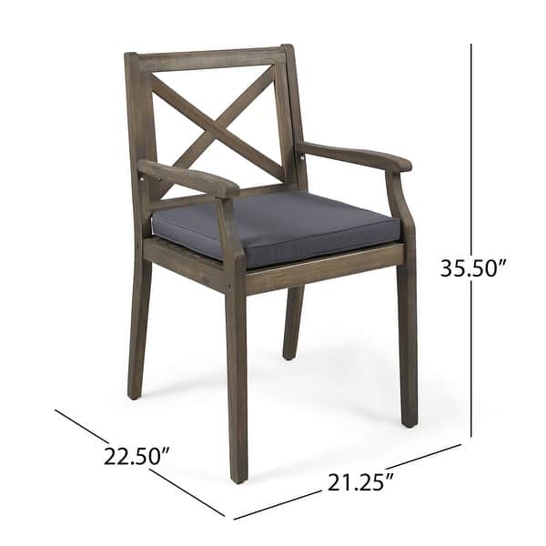 dimension image slide 1 of 2, Llano Outdoor 7-piece Acacia Dining Set by Christopher Knight Home