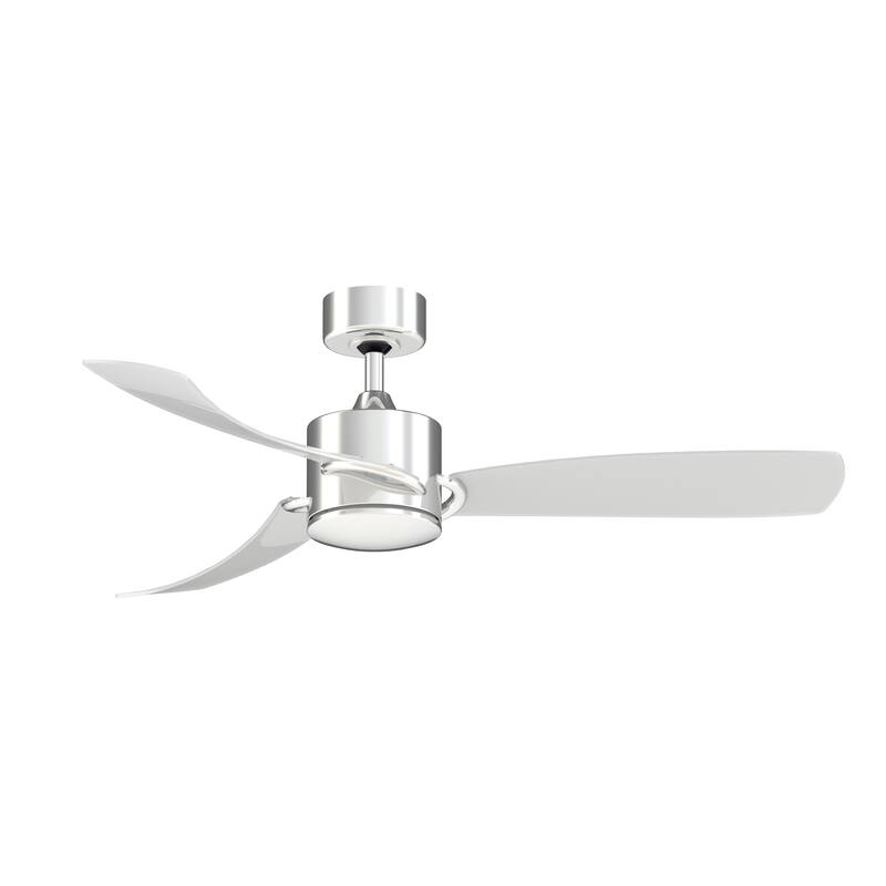 Fanimation SculptAire 52 inch Indoor/Outdoor Ceiling Fan with LED Light Kit - Chrome with Clear Blades