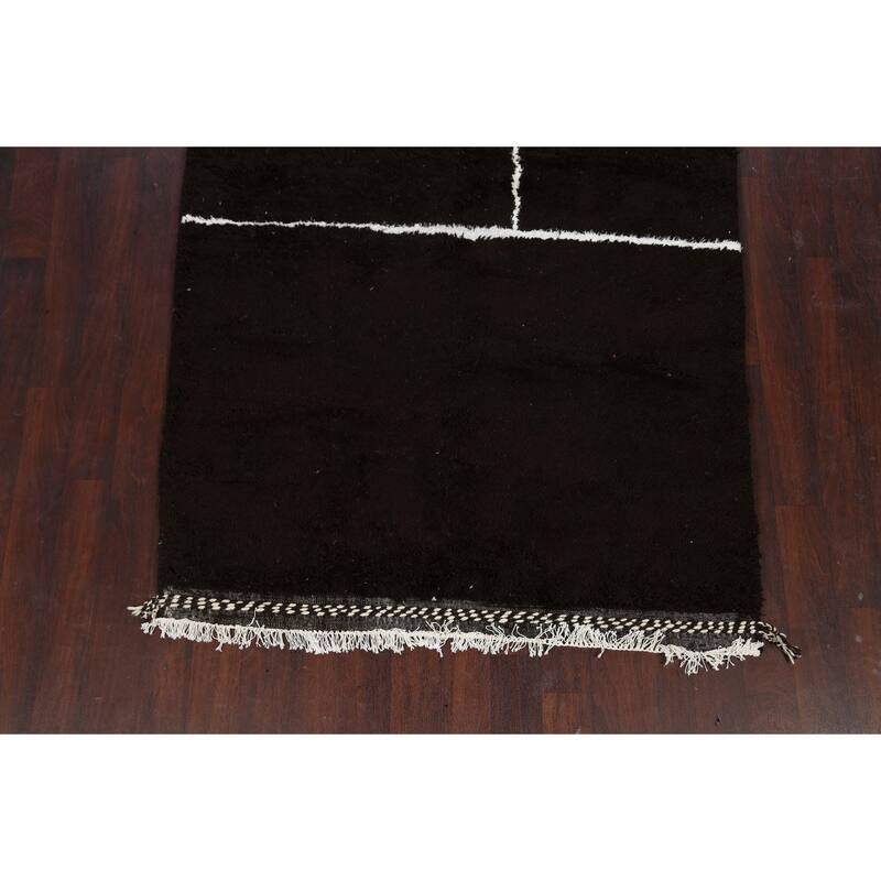 Modern Moroccan Oriental Area Rug Wool Hand-knotted Office Carpet - 5'3" x 9'0"