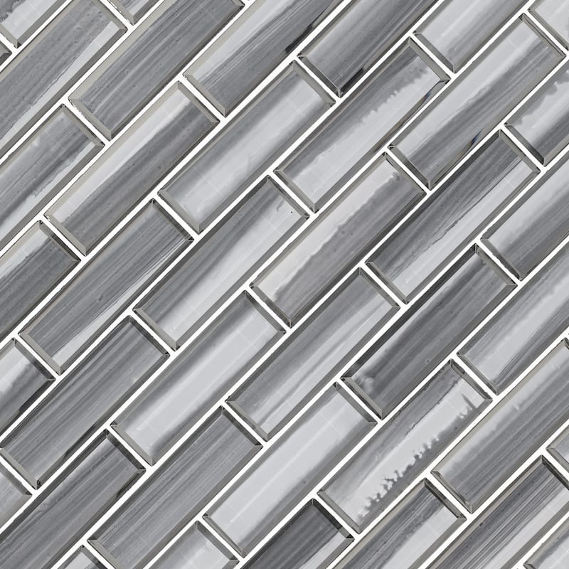 Ackland AKM-G-RI2X6SW-CA Rivella - 12" x 12" Glass Brick Wall Mosaic - Kasumi Gris