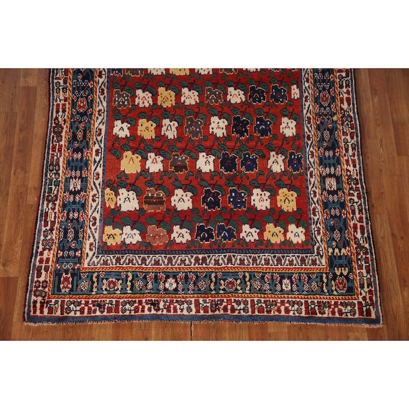 Vegetable Dye Kashkoli Persian Vintage Area Rug Handmade Wool Carpet - 5'1"x 8'4"