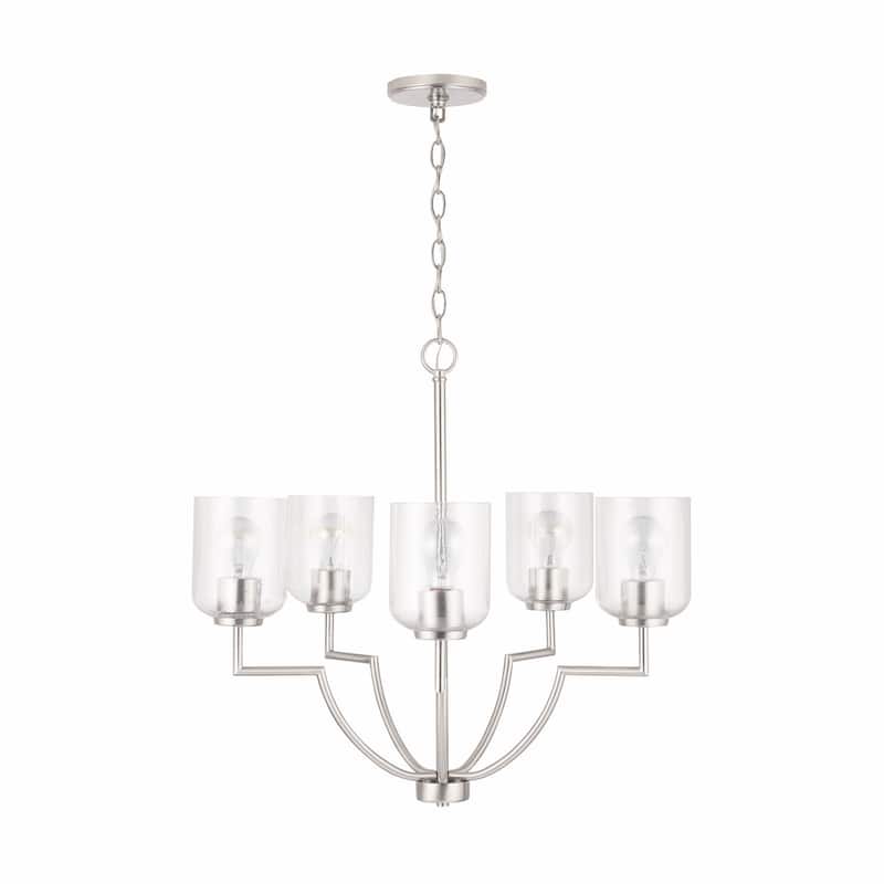 Carter 5-light Chandelier w/ Clear Seeded Glass